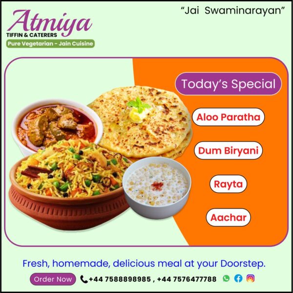 Aaloo Paratha - Dum Biryani, Rayata, Aachar